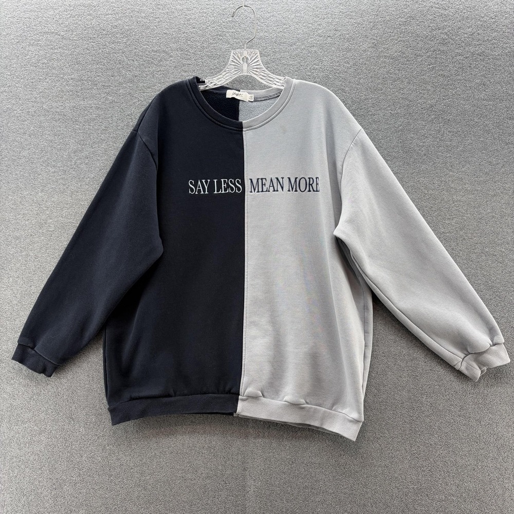 Mayfair The Label Sweatshirt Womens One Size Blue Colorblock Say Less Mean More